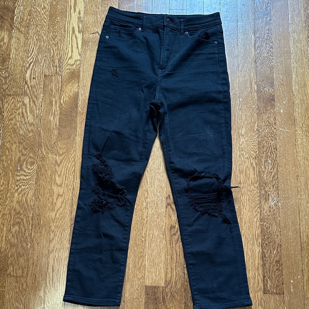 Express Black Distressed Jeans
